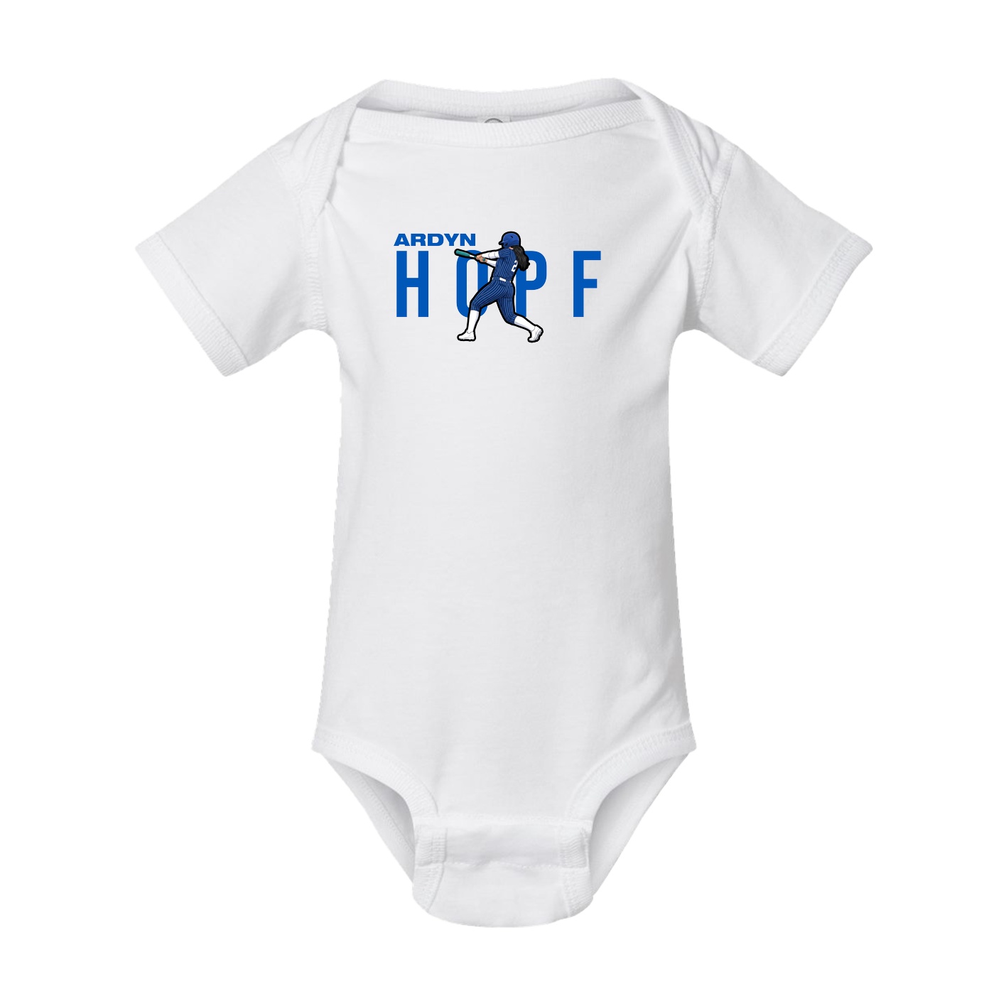 Baby Onesie — Player Name in White