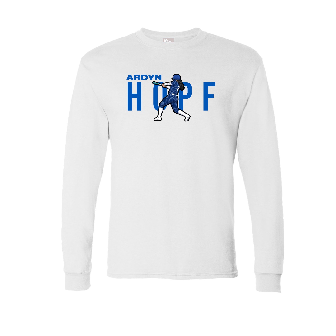 Long Sleeve Tee — Player Name in White