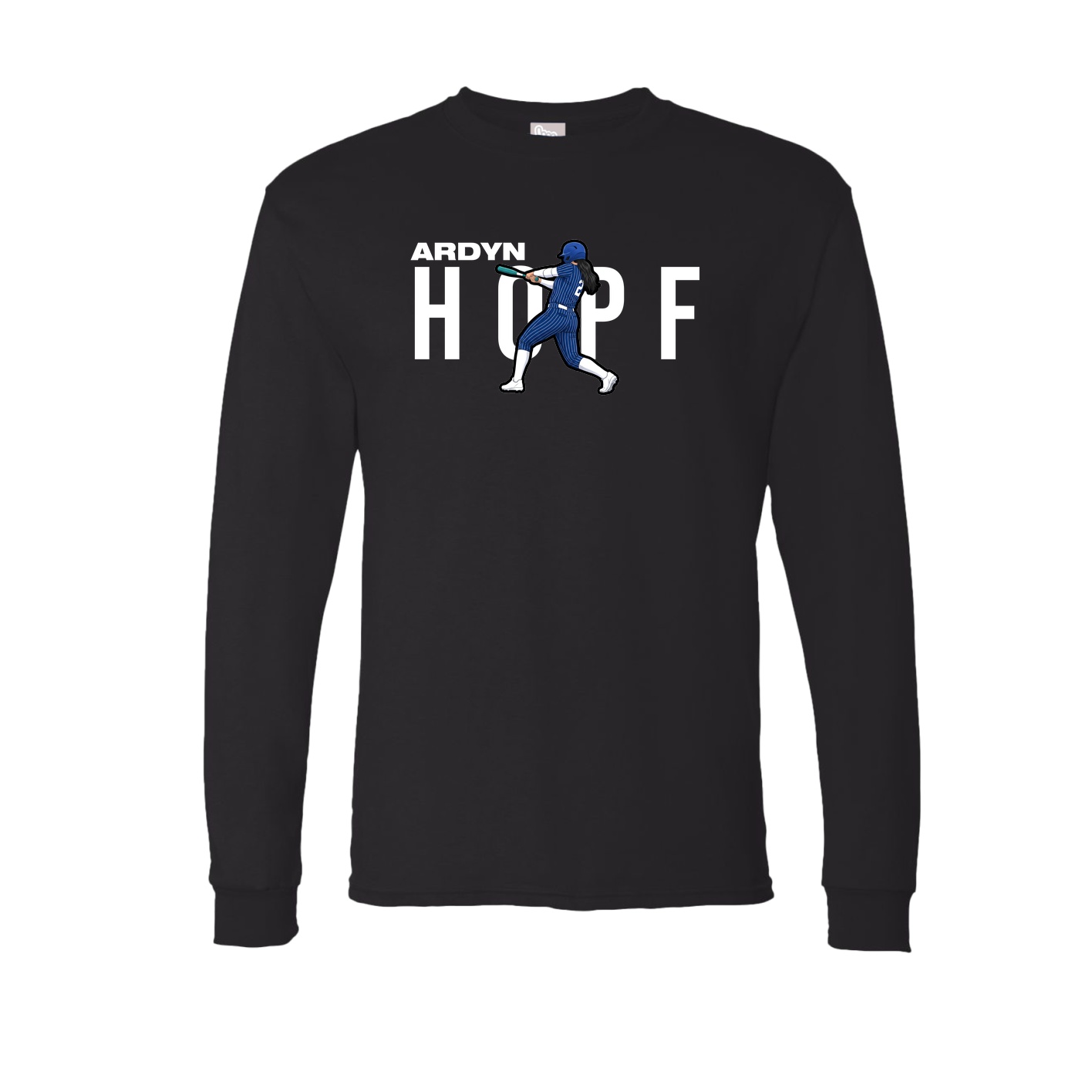Long Sleeve Tee — Player Name in Black