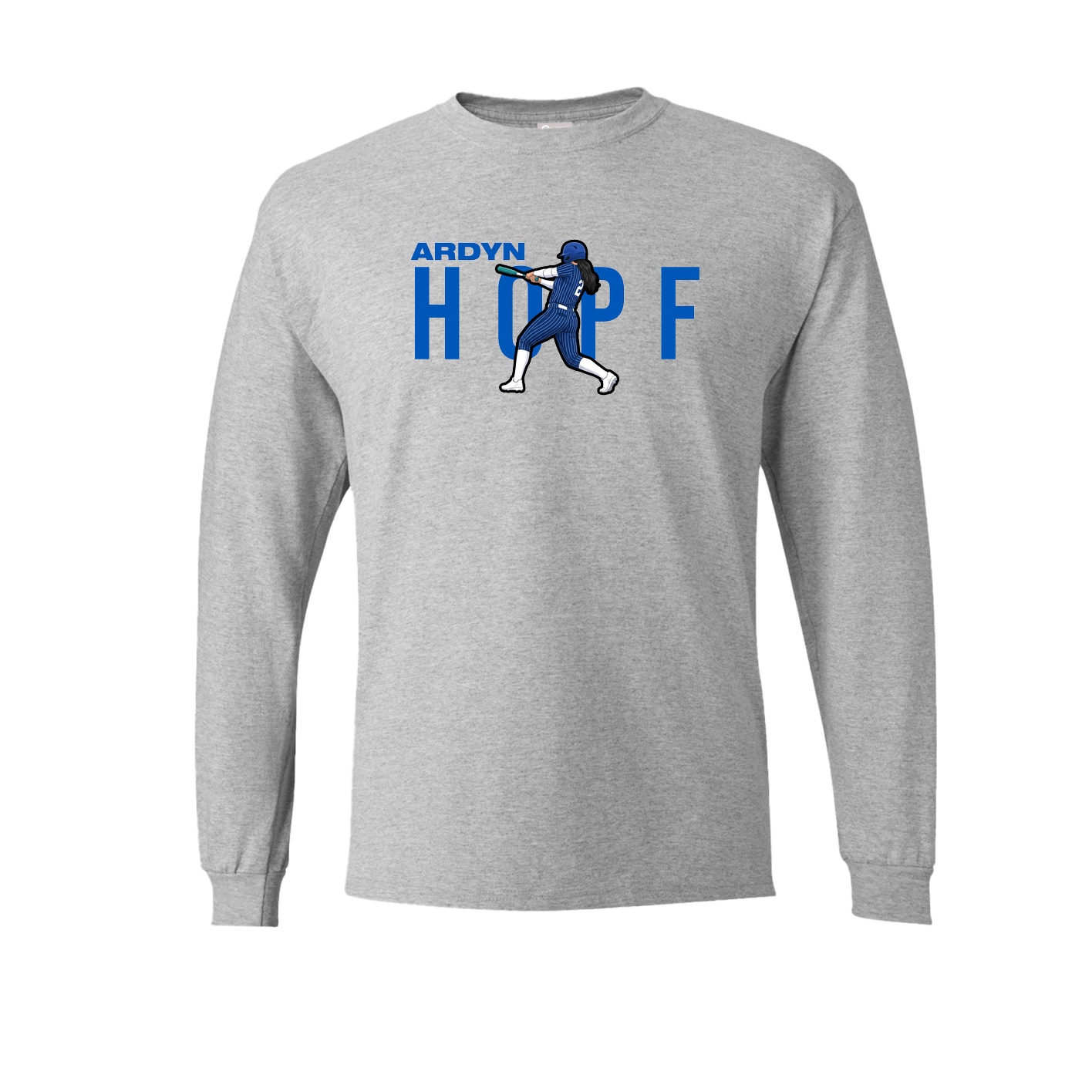 Long Sleeve Tee — Player Name in Grey