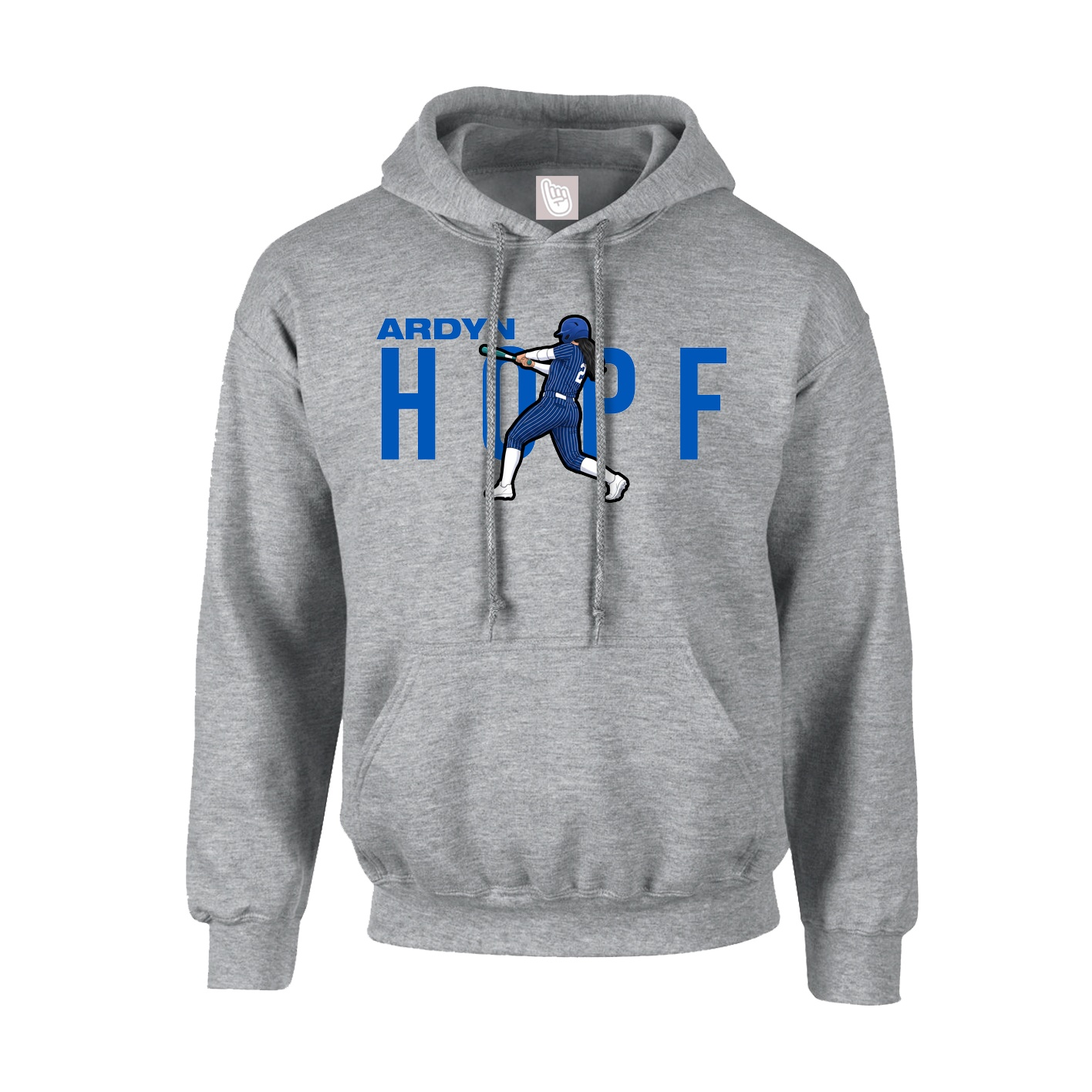 Hoodie — Player Name in Grey