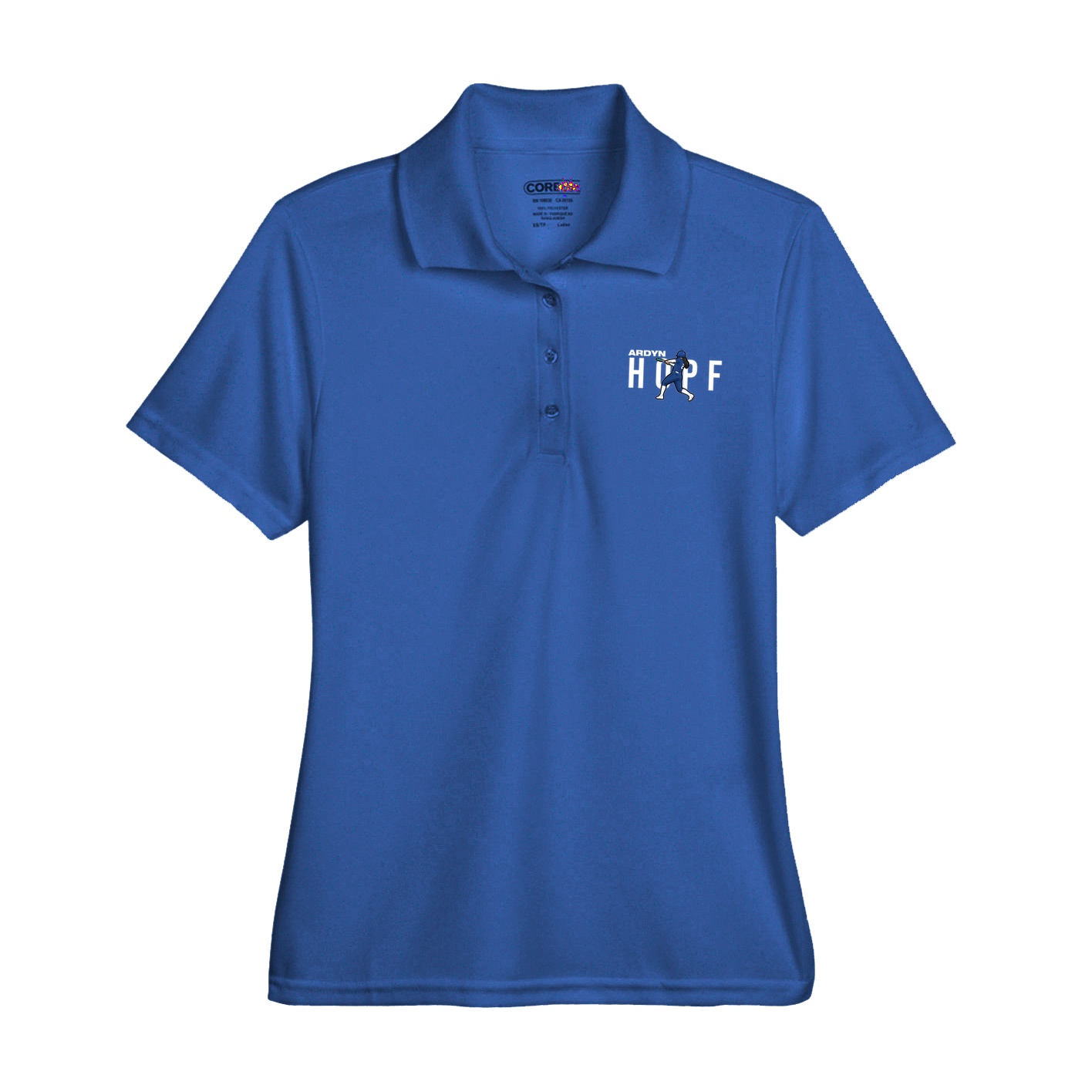 Womens Performance Polo — Player Name in Royal