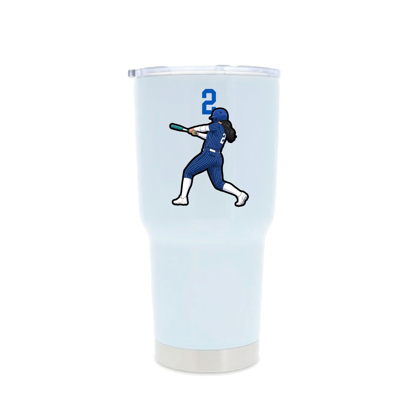 30oz Stainless Steel Tumbler — Number Top in White