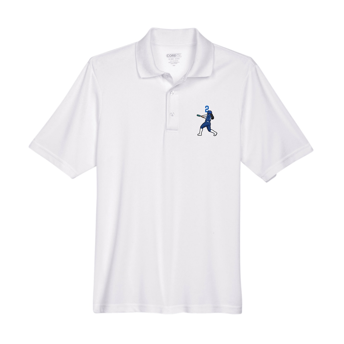 Performance Polo — Number Top in White