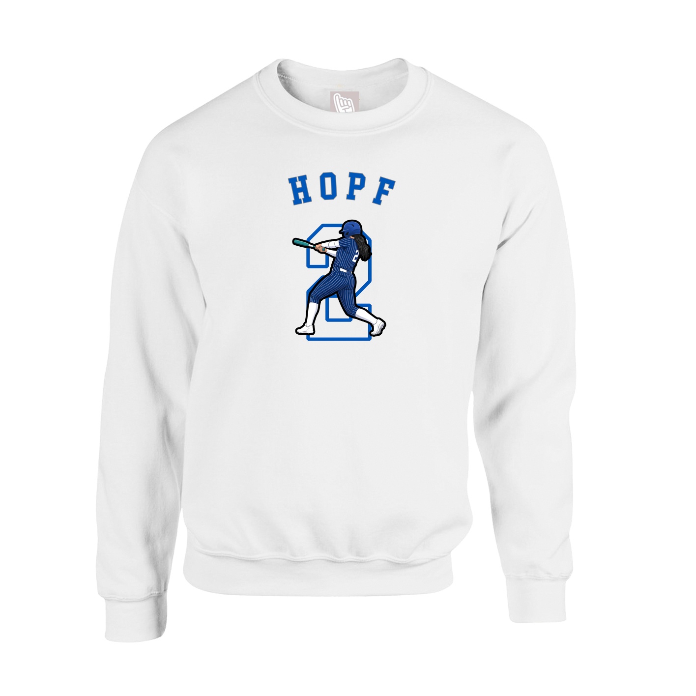 Fleece Crew — Shirsey Arch in White