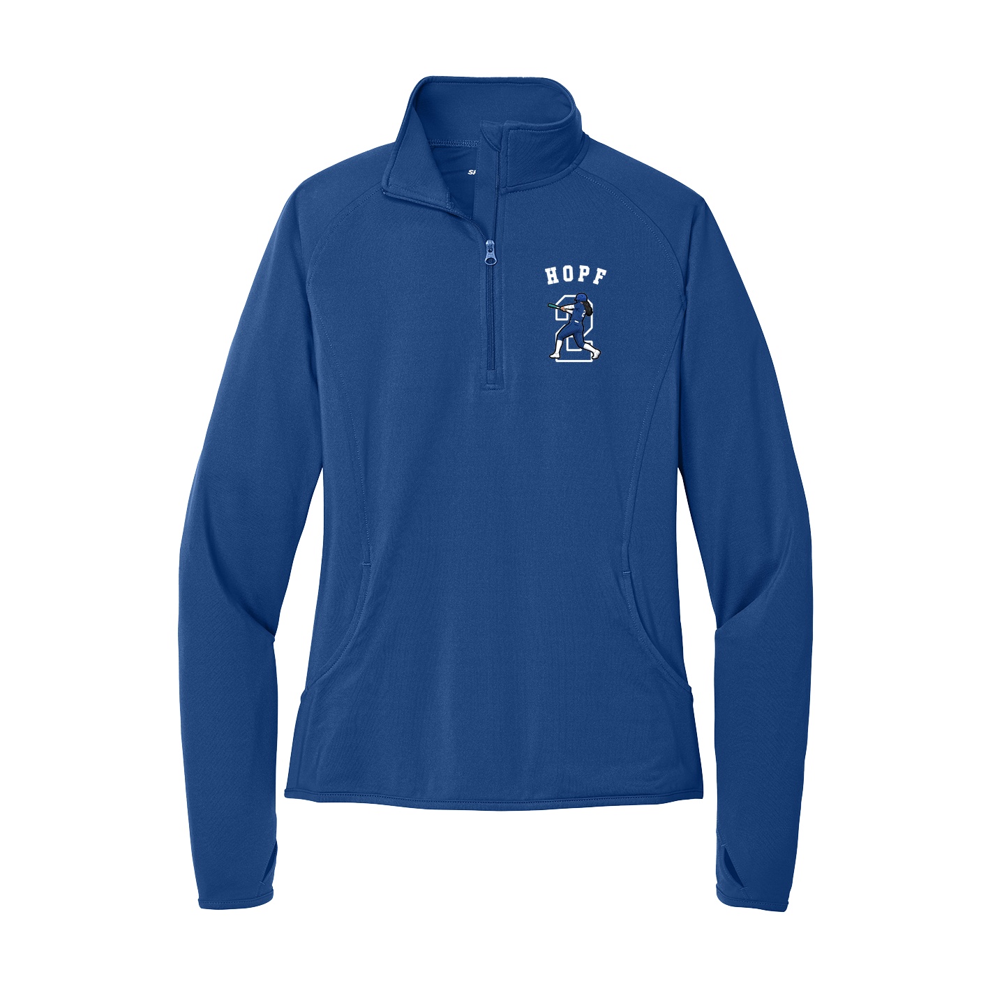 Women's Q-Zip Pullover — Shirsey Arch in Royal