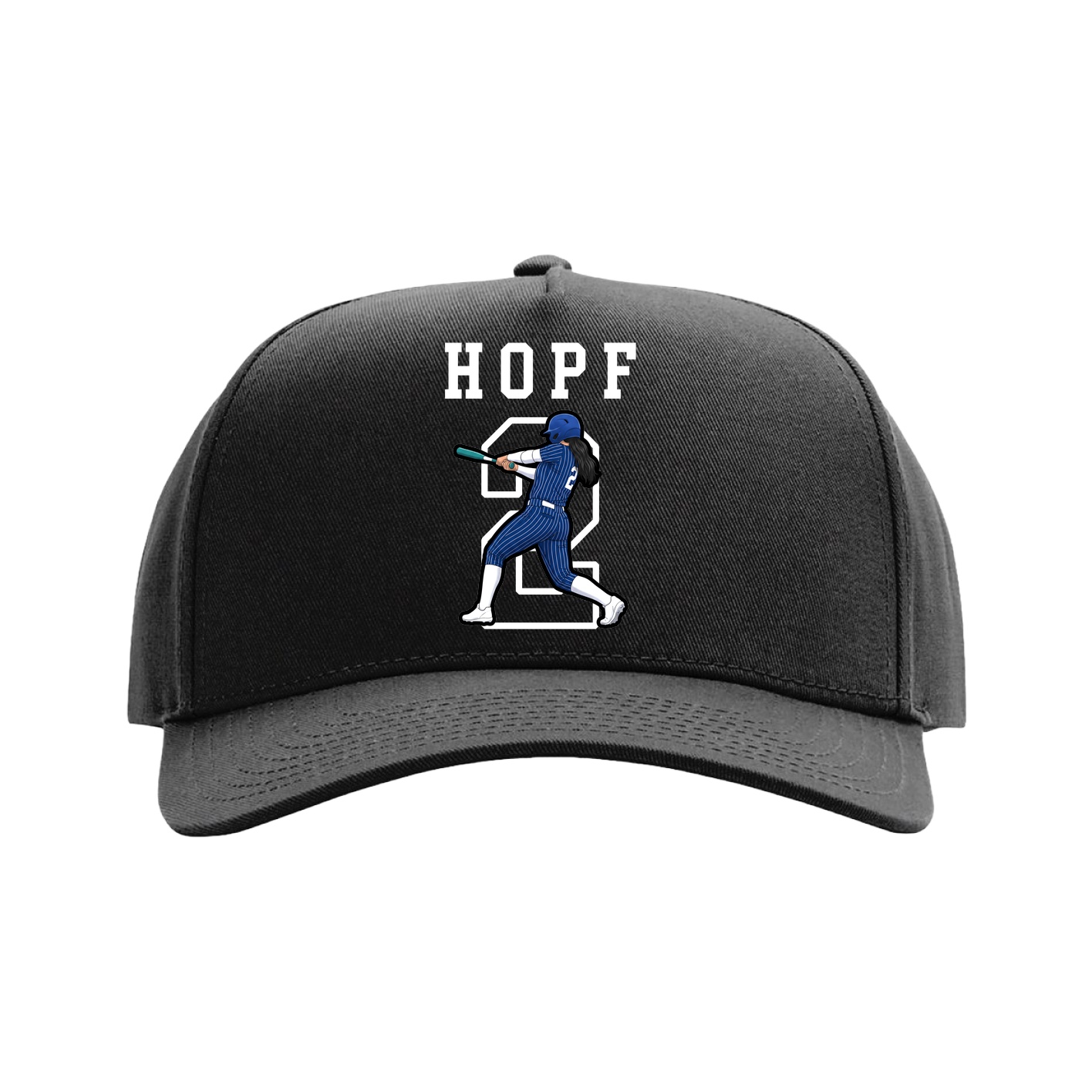 Full Fabric Five-Panel Champ Cap — Shirsey in Black