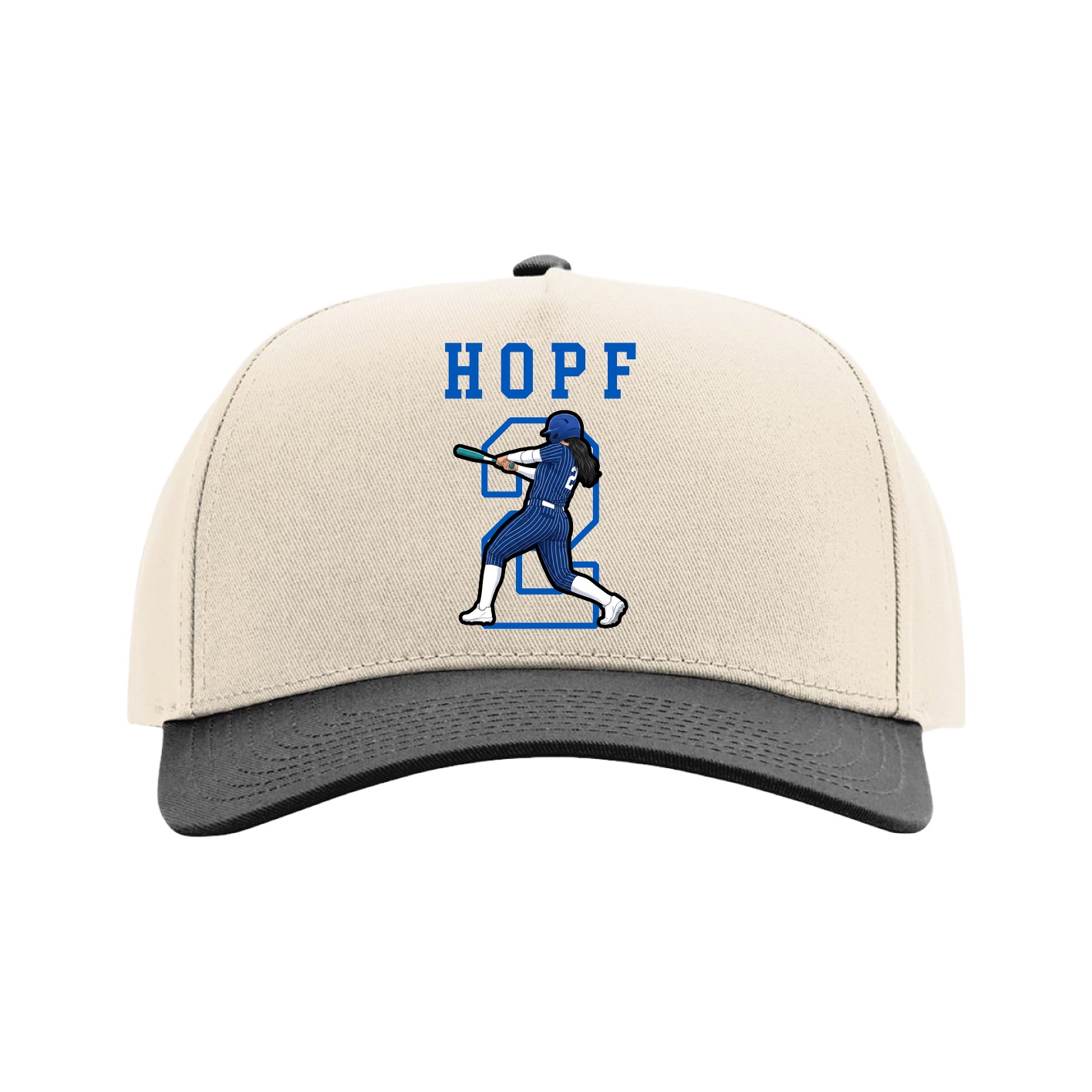 Full Fabric Five-Panel Champ Cap — Shirsey in Cream/Black