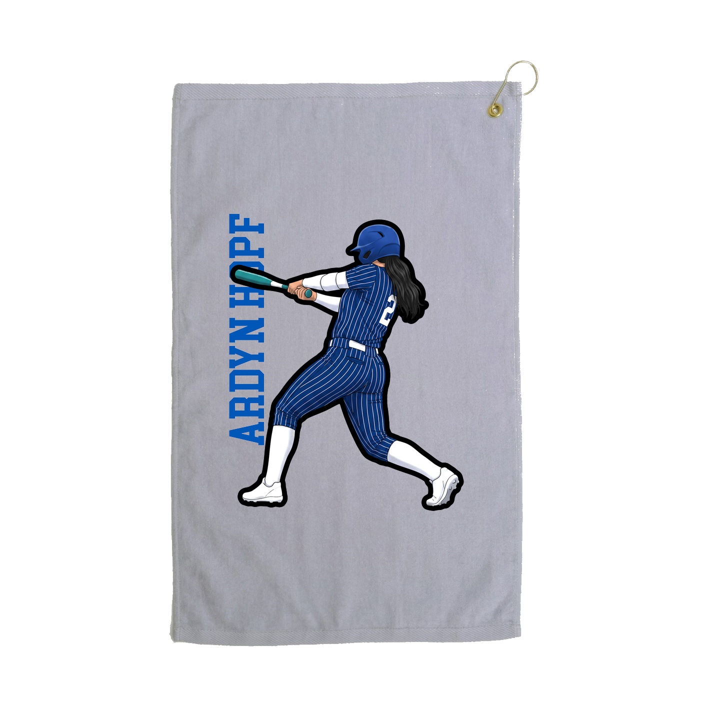 Golf Towel — Name Vertical in Grey