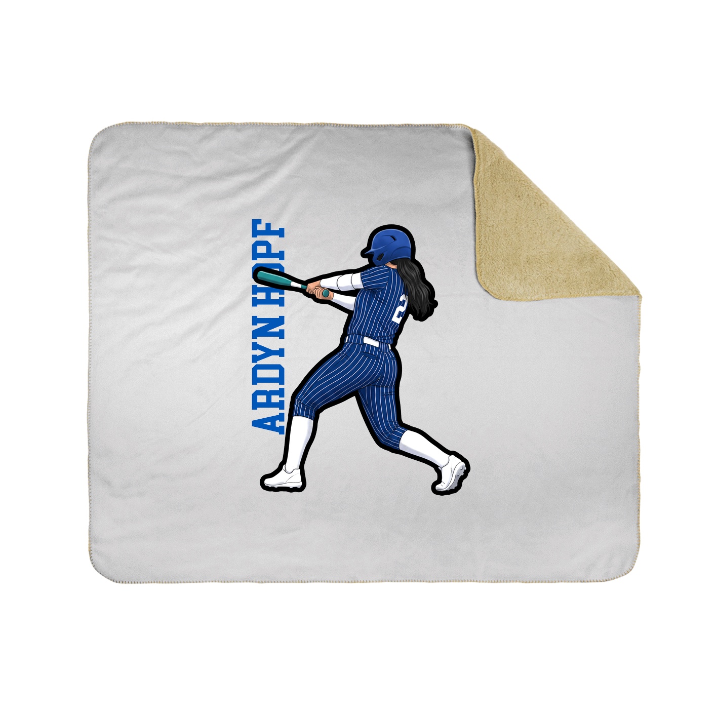 Throw Blanket — Name Vertical in White