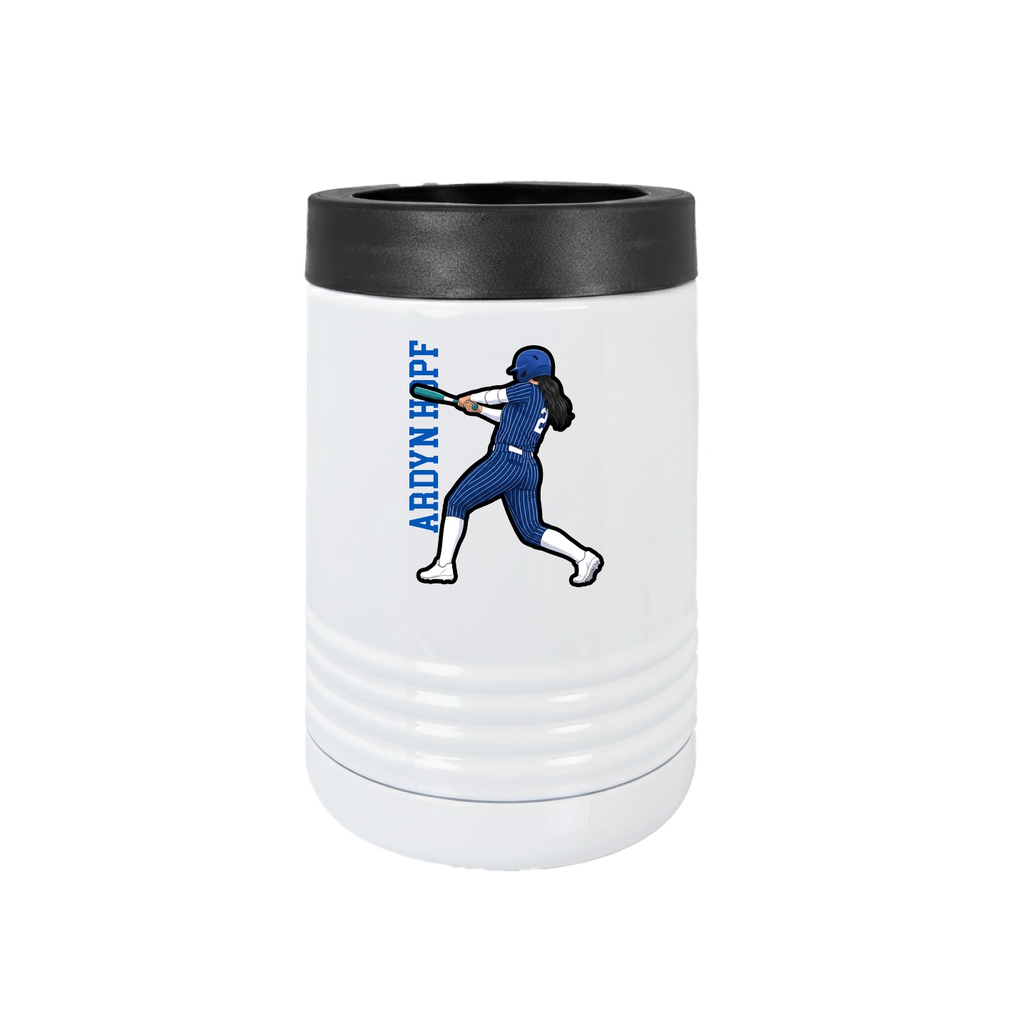 Beverage Holder — Name Vertical in White