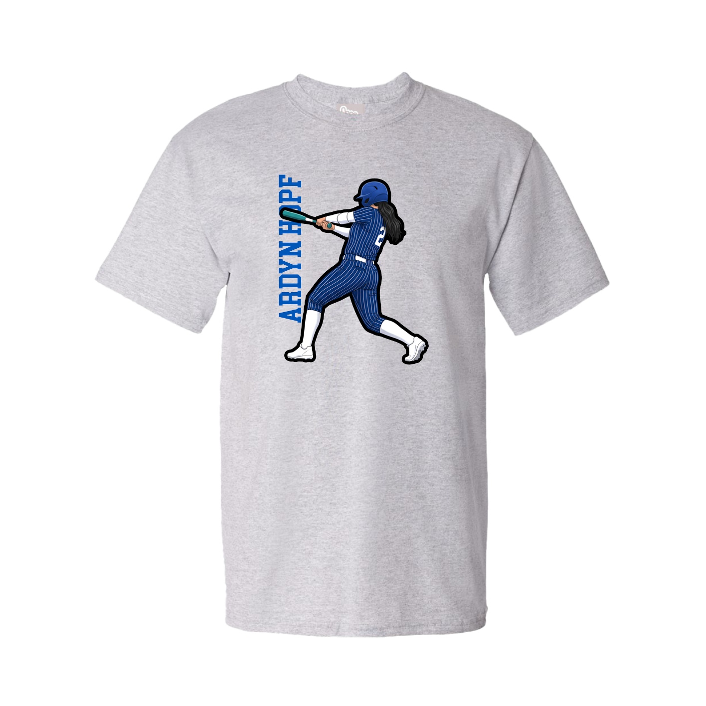 Youth Tee — Name Vertical in Grey