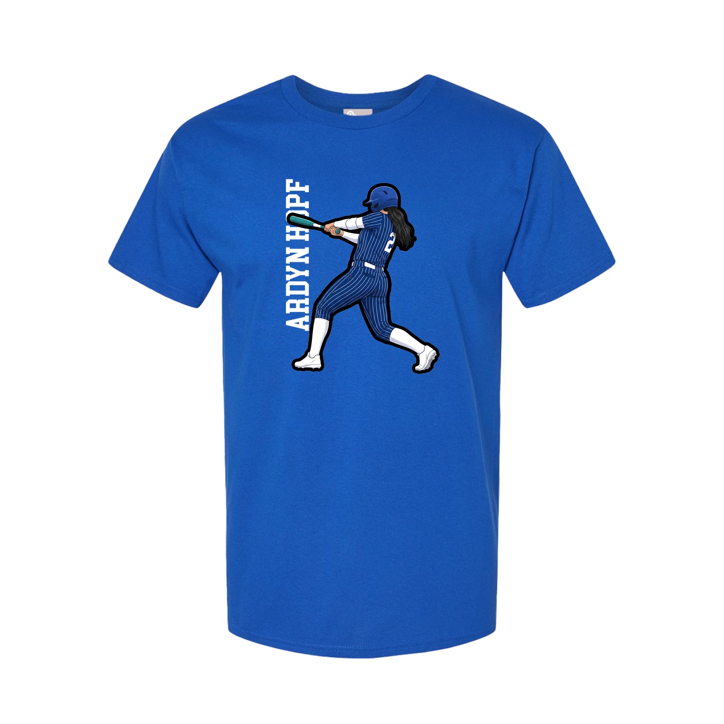 Youth Tee — Name Vertical in Royal