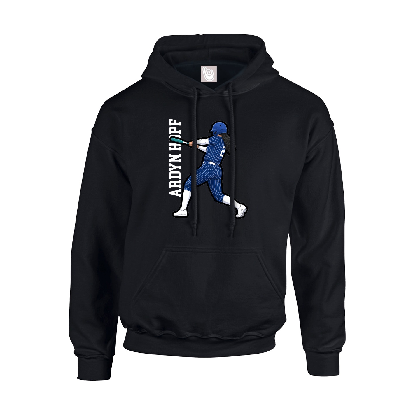 Hoodie — Name Vertical in Black