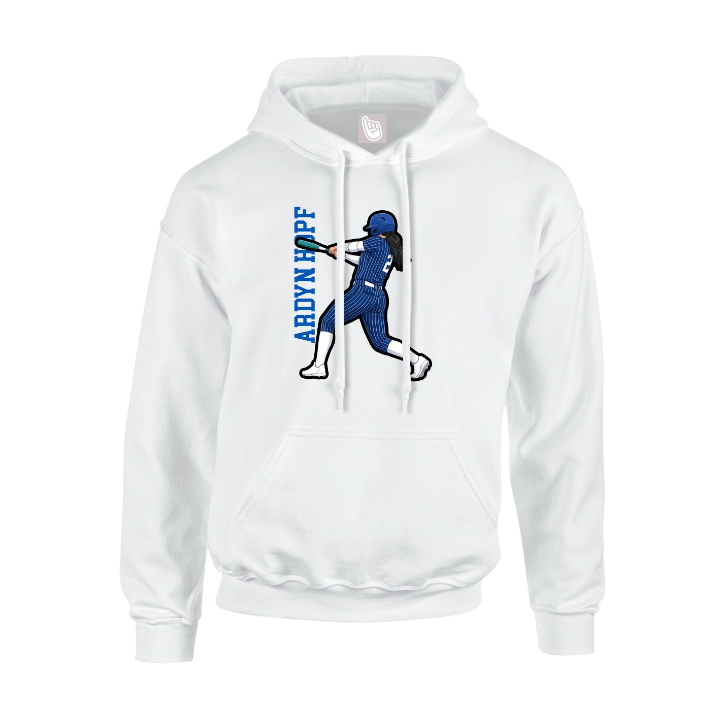 Hoodie — Name Vertical in White