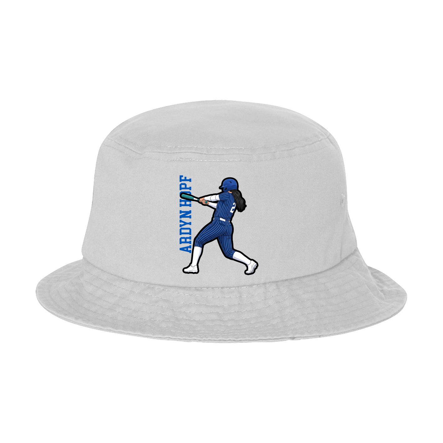 Bucket Cap — Name Vertical in White