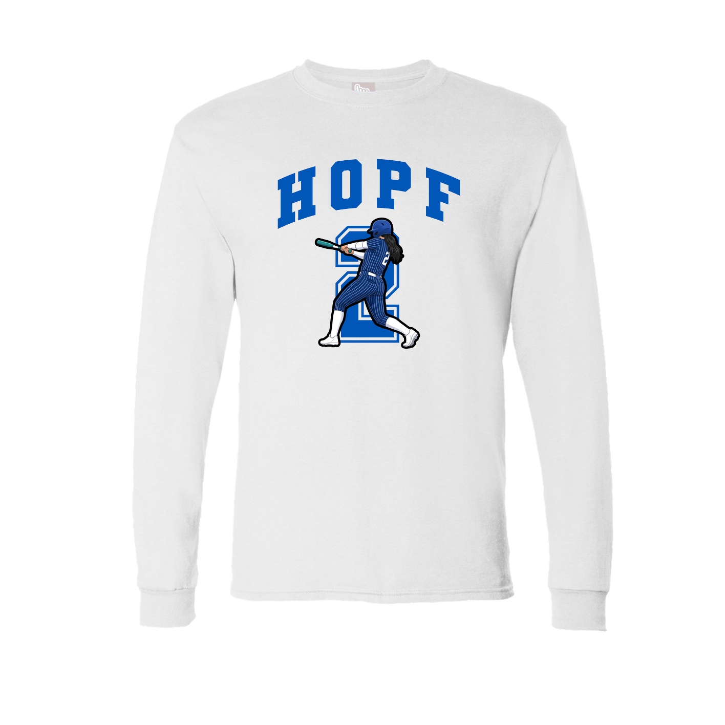 Long Sleeve Tee — Number in White
