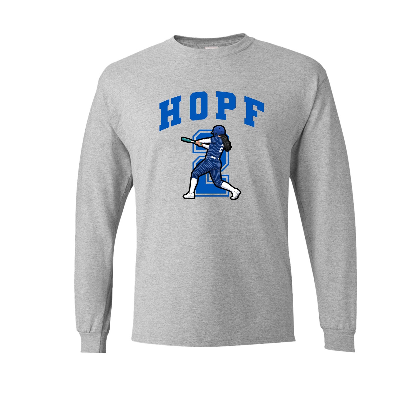 Long Sleeve Tee — Number in Grey