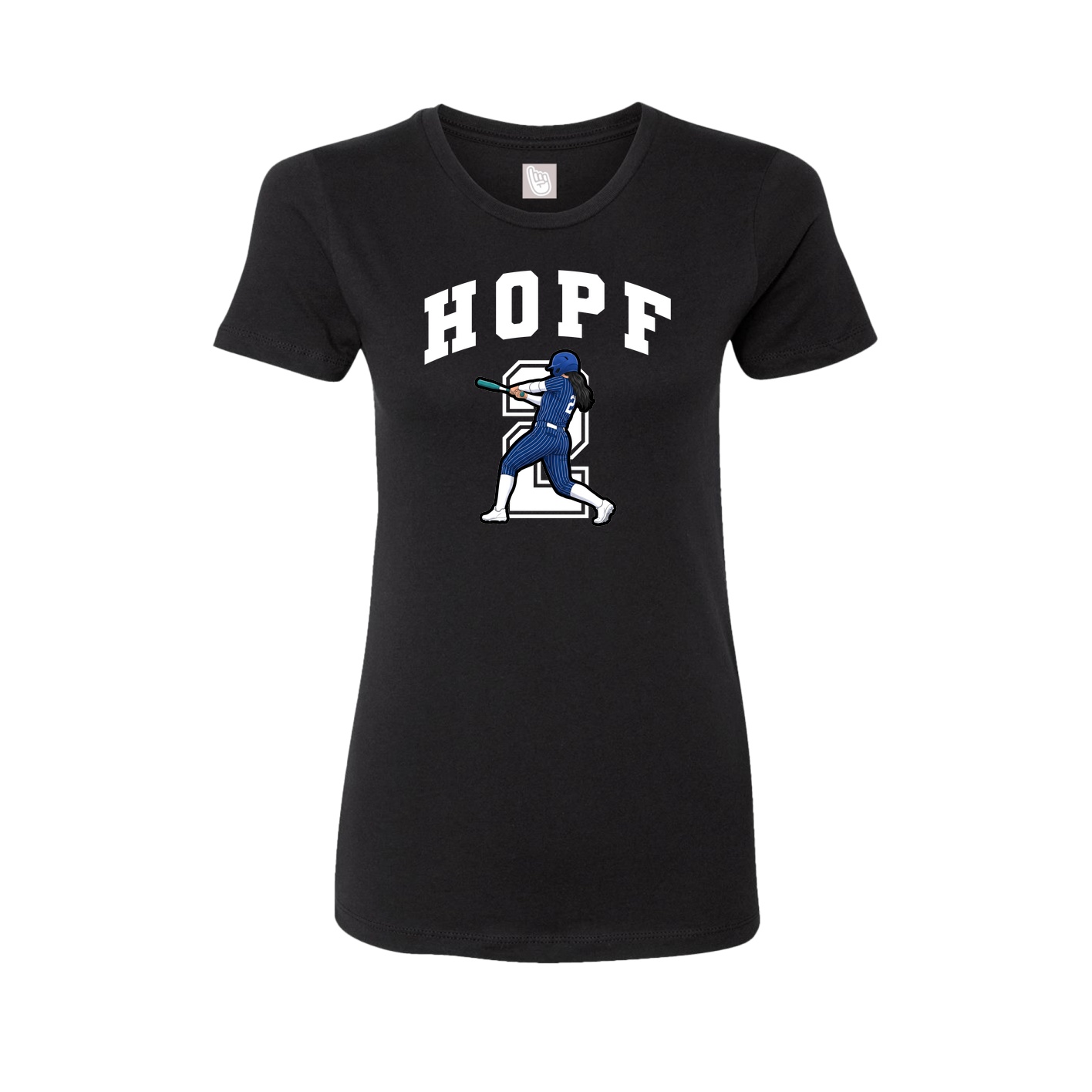 Womens Tee — Number in Black