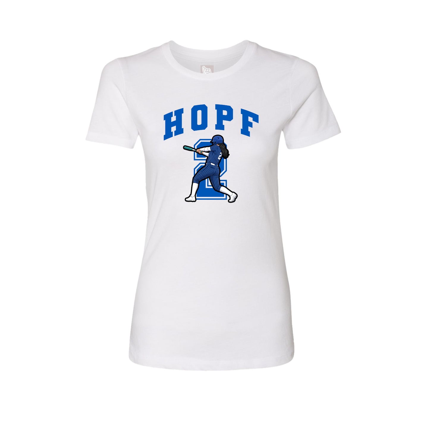 Womens Tee — Number in White
