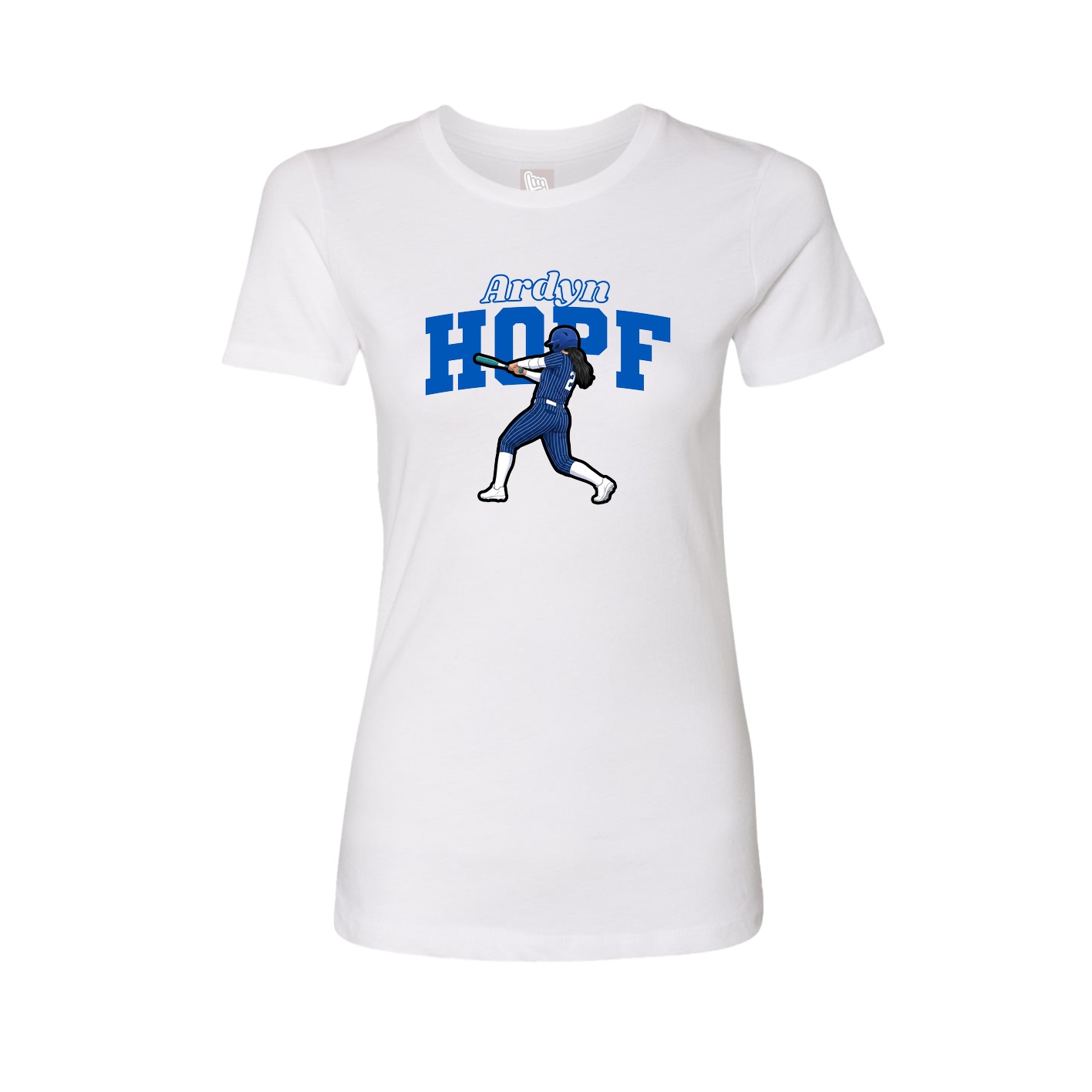 Womens Tee — Name Arch in White