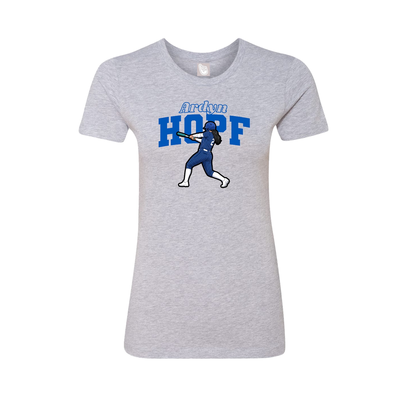 Womens Tee — Name Arch in Grey
