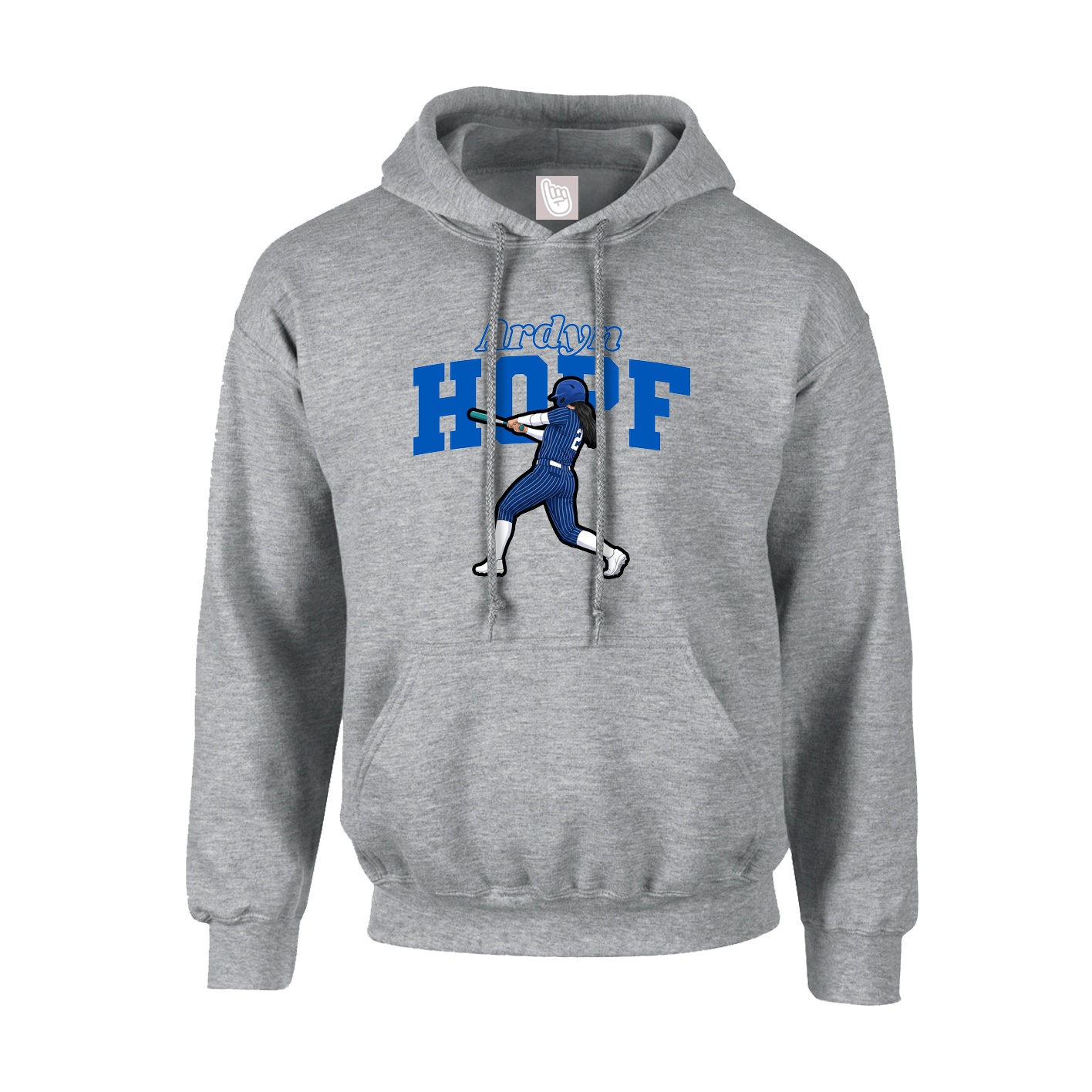 Hoodie — Name Arch in Grey