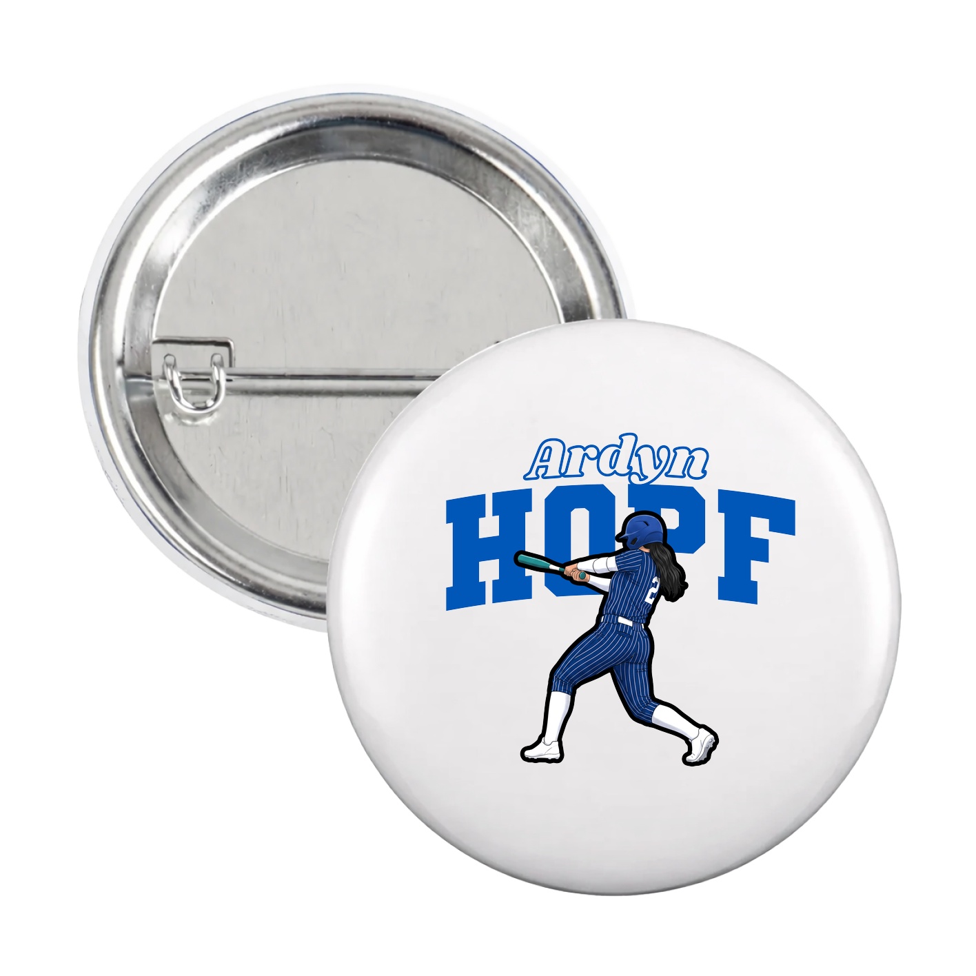 Game Day Button — Name Arch in White