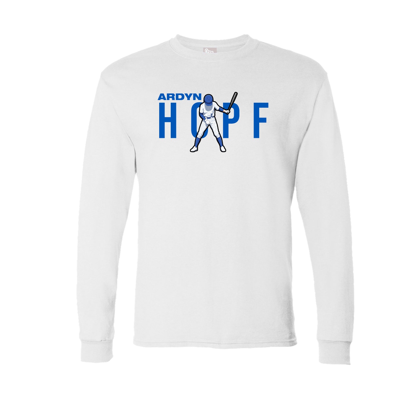 Long Sleeve Tee — Player Name in White