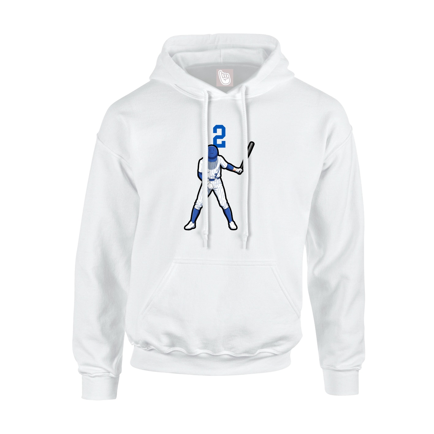 Youth Hoodie — Number Top in White
