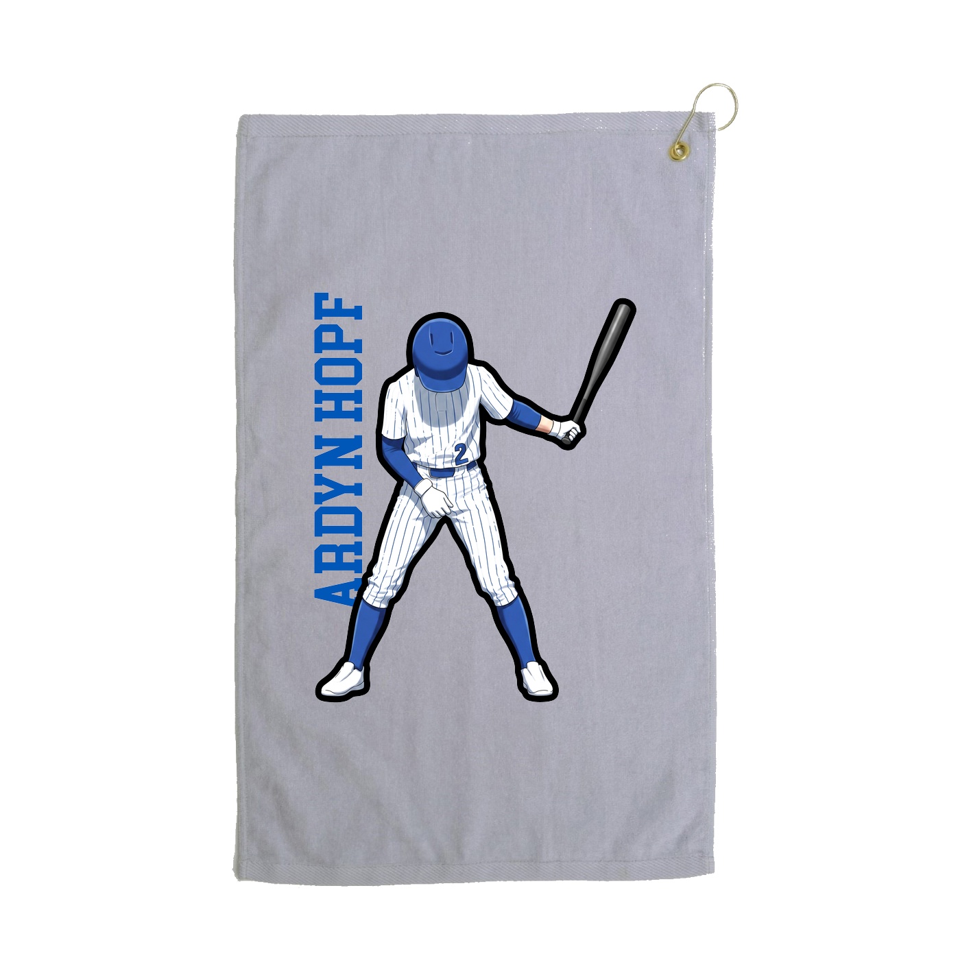 Golf Towel — Name Vertical in Grey