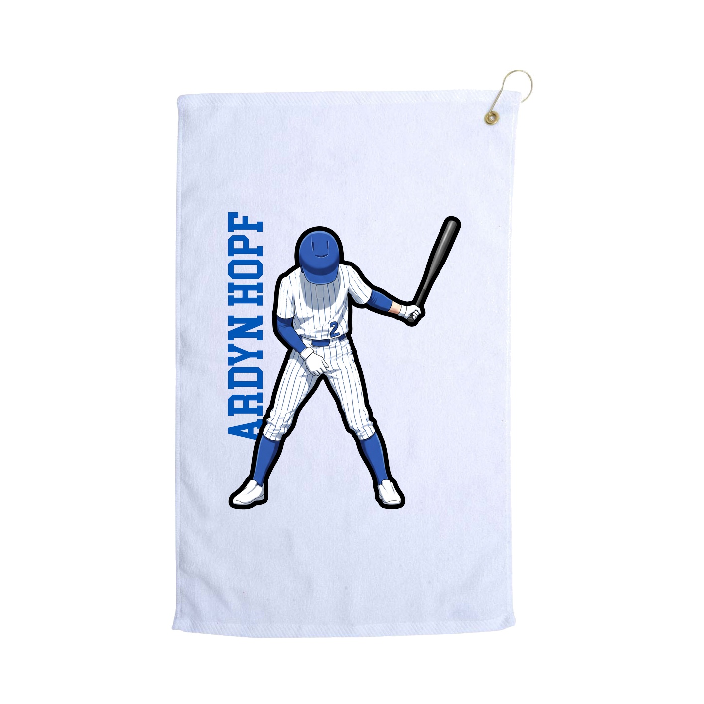 Golf Towel — Name Vertical in White