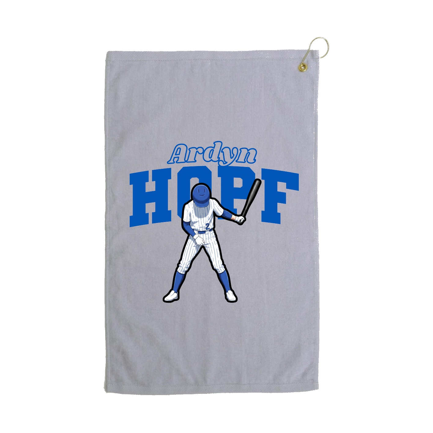 Golf Towel — Name Arch in Grey