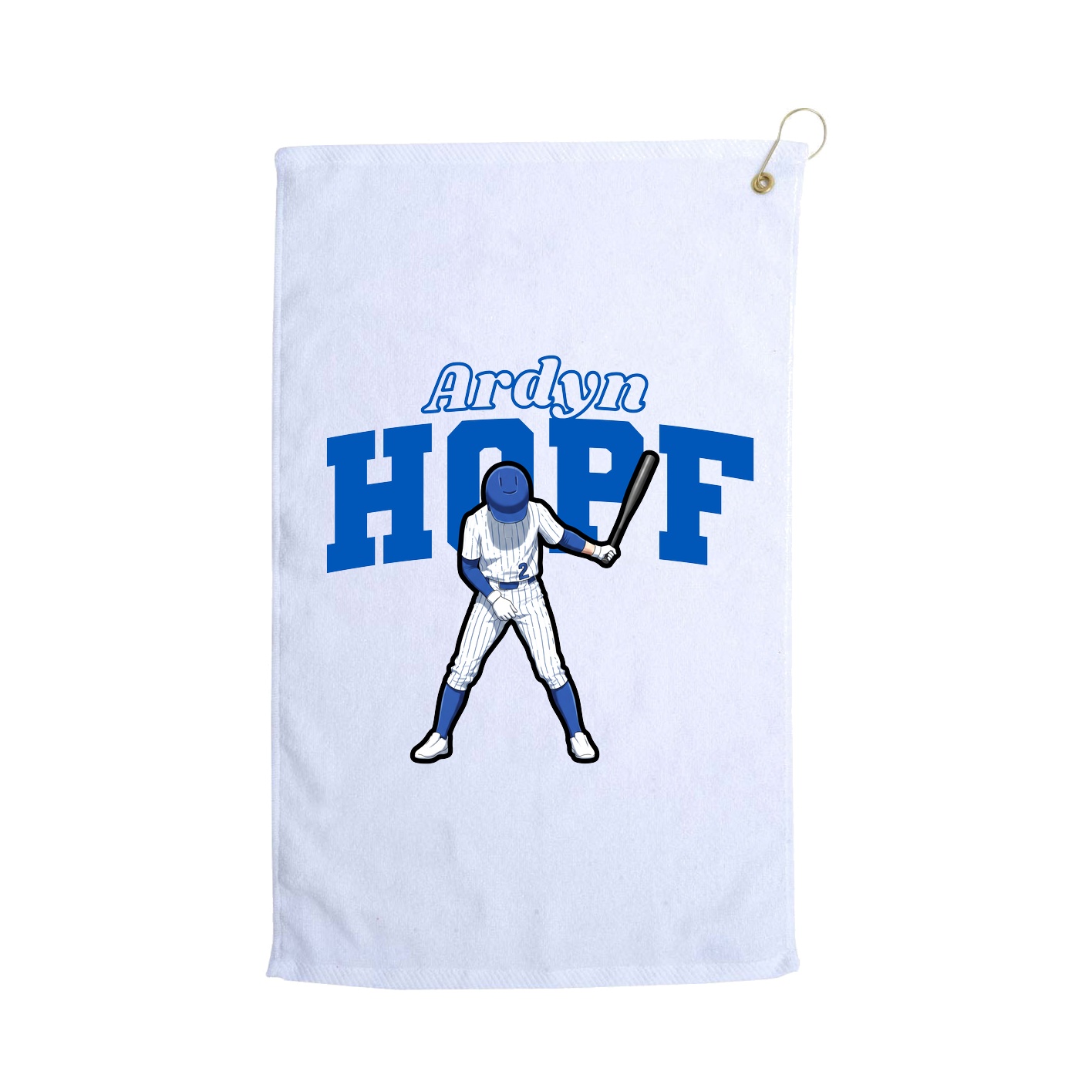 Golf Towel — Name Arch in White
