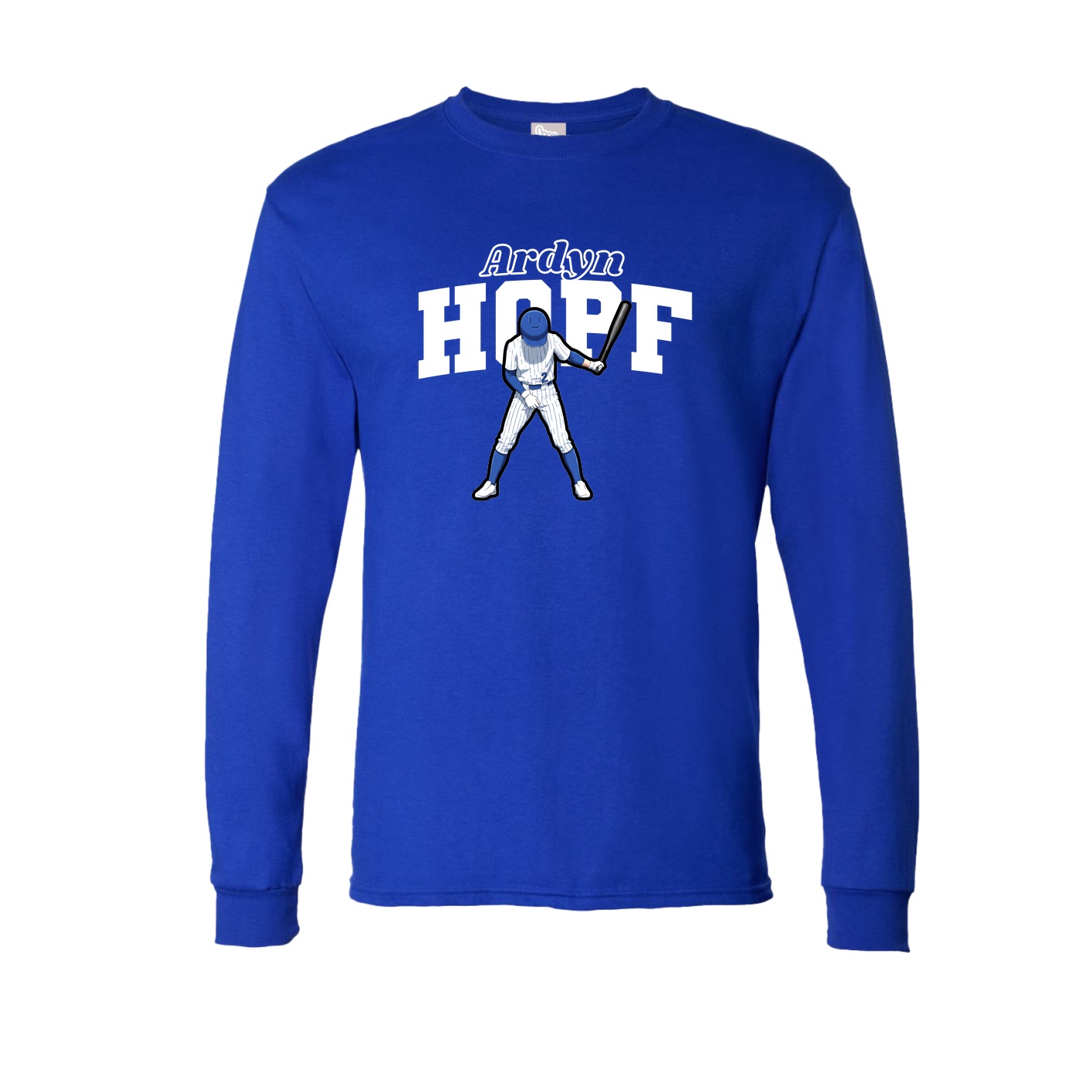 Long Sleeve Tee — Name Arch in Royal
