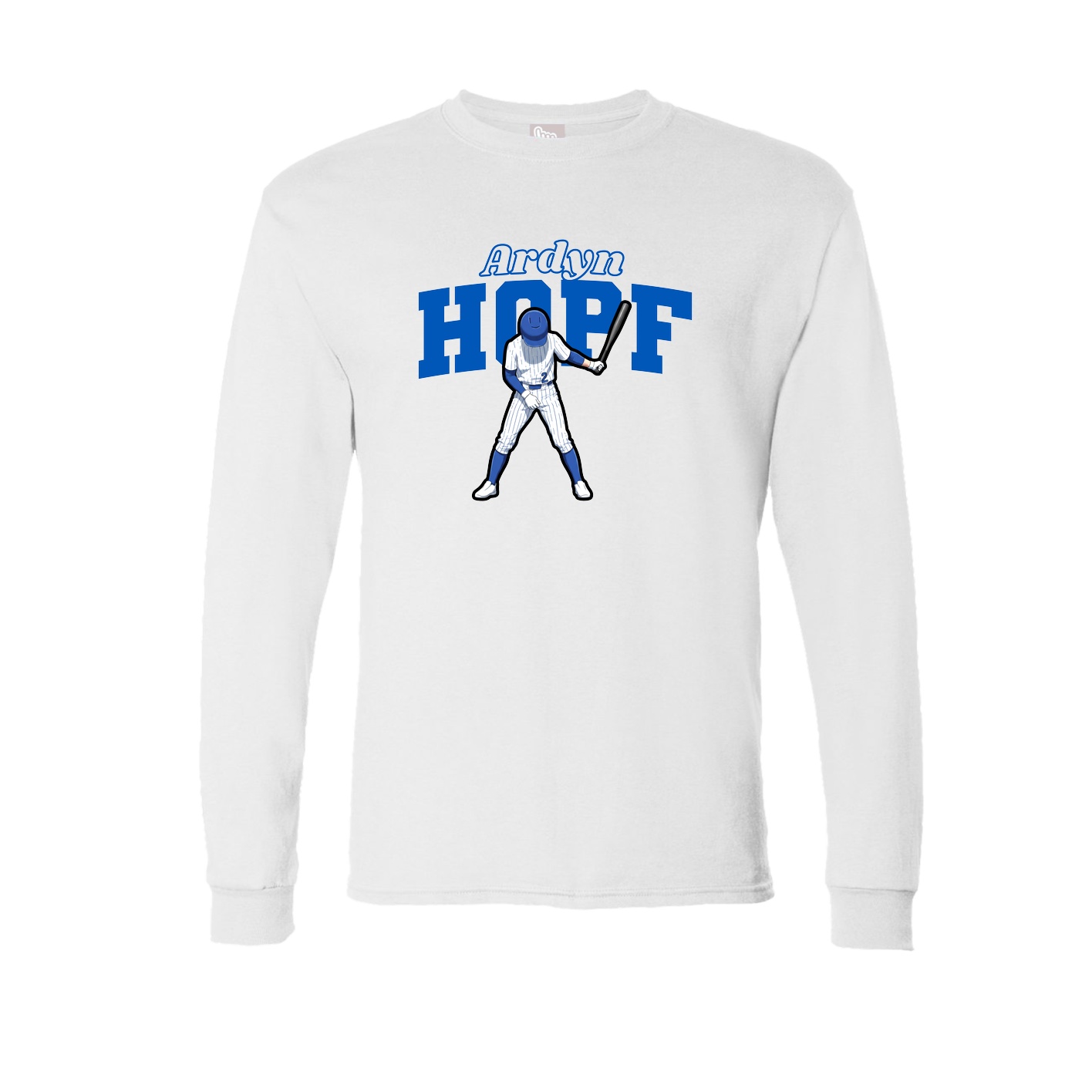 Long Sleeve Tee — Name Arch in White