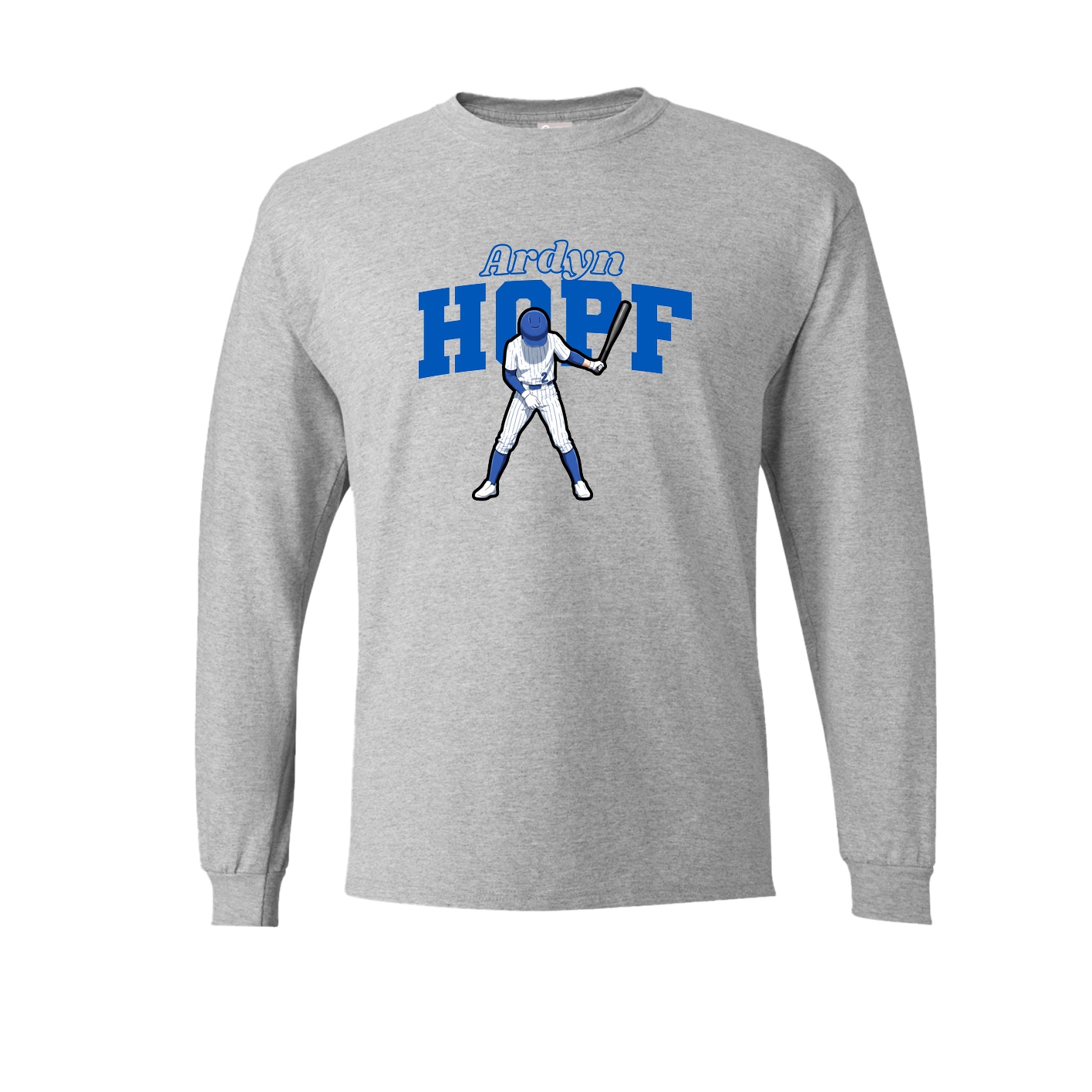 Long Sleeve Tee — Name Arch in Grey