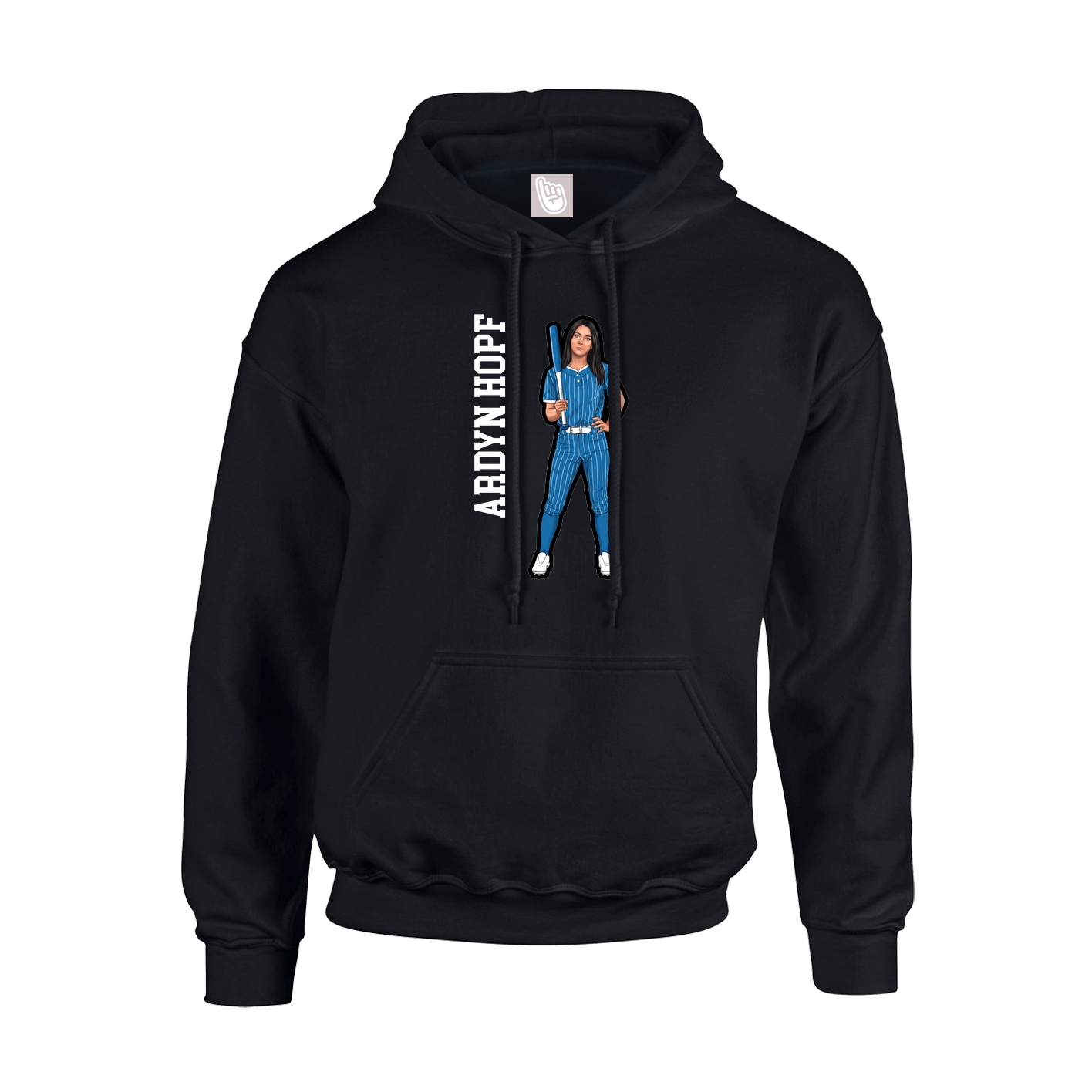 Hoodie — Name Vertical in Black