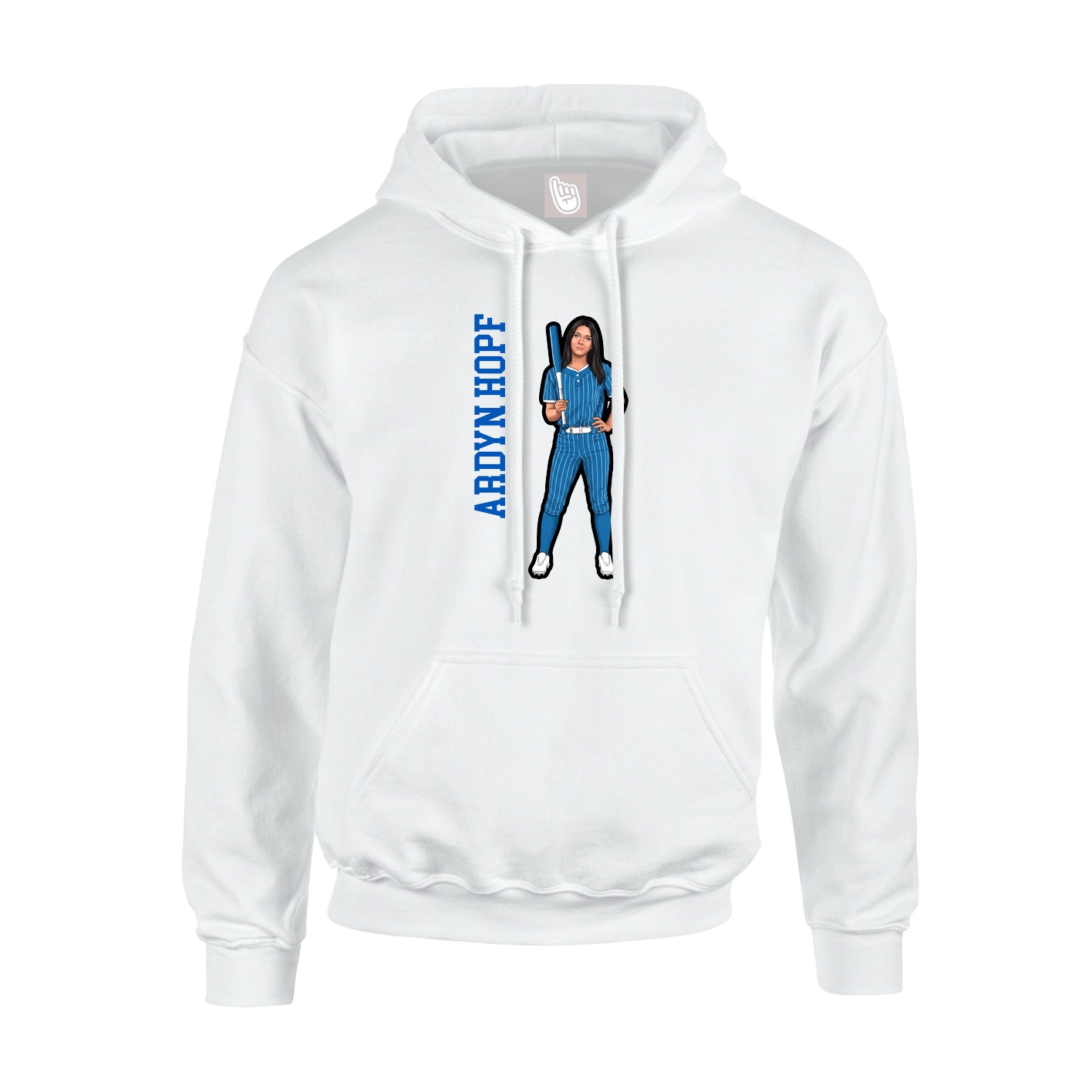 Hoodie — Name Vertical in White