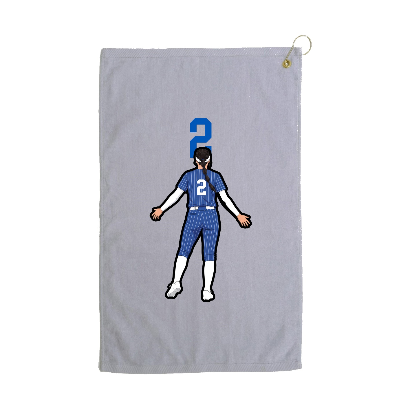 Golf Towel — Number Top in Grey