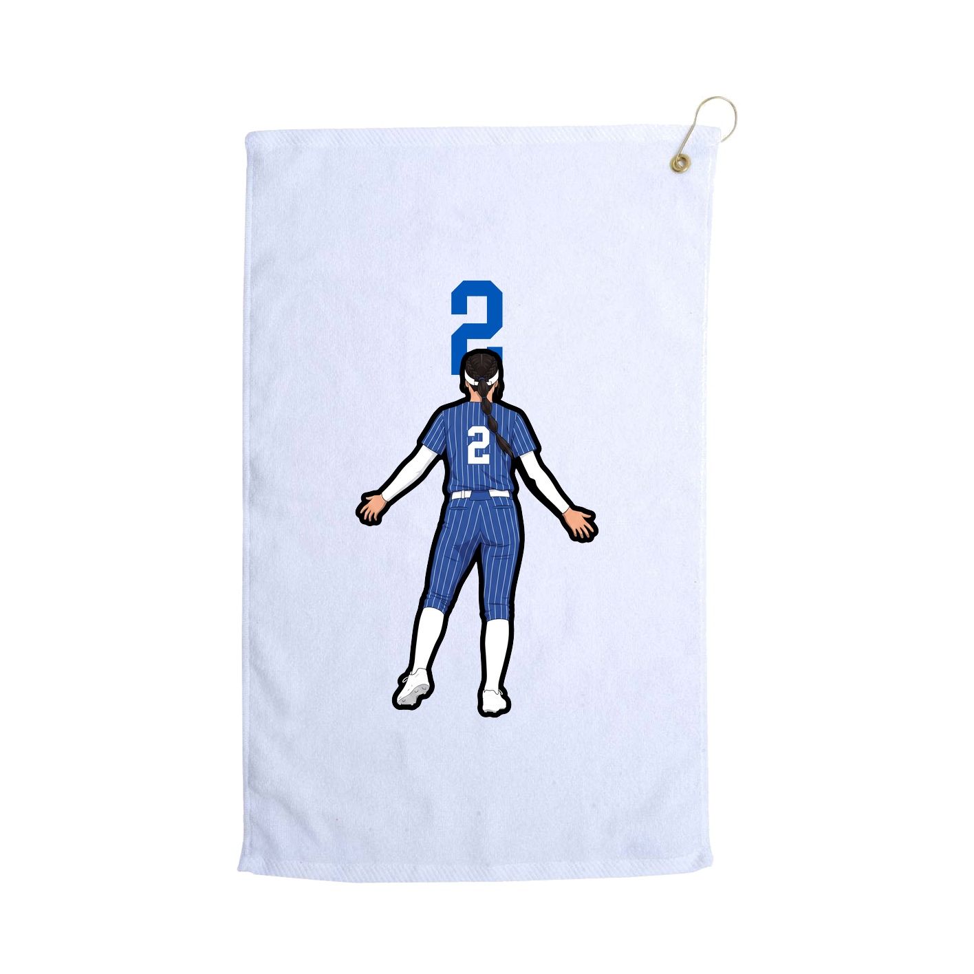 Golf Towel — Number Top in White