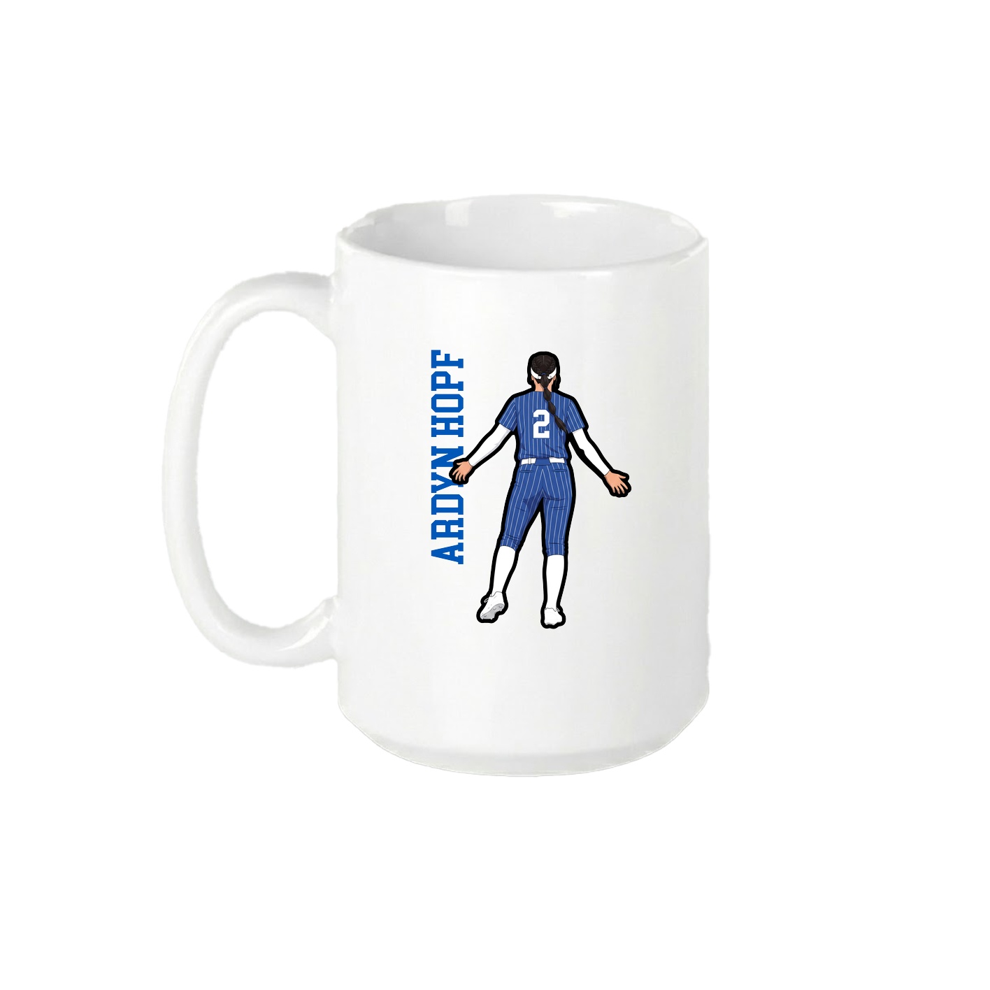 15oz Coffee Mug — Name Vertical in White