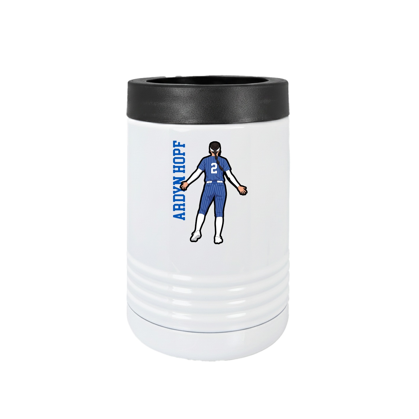 Beverage Holder — Name Vertical in White