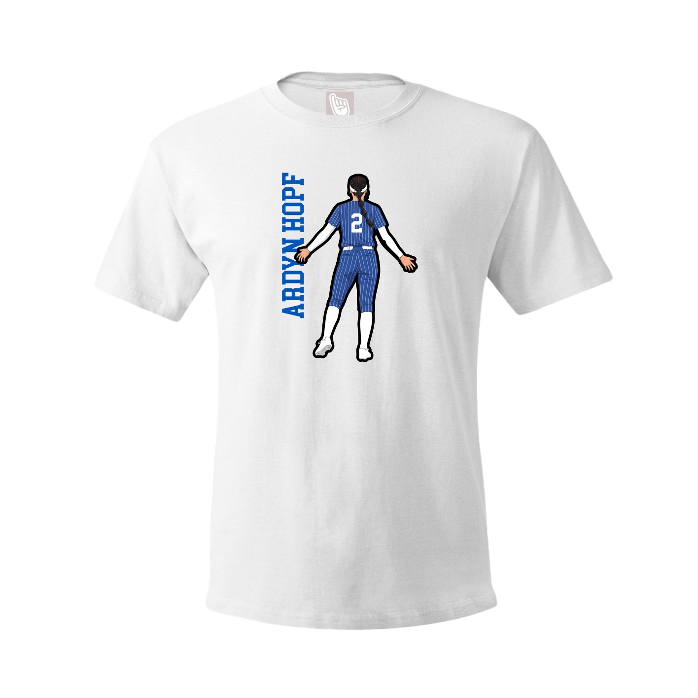 Tee — Name Vertical in White
