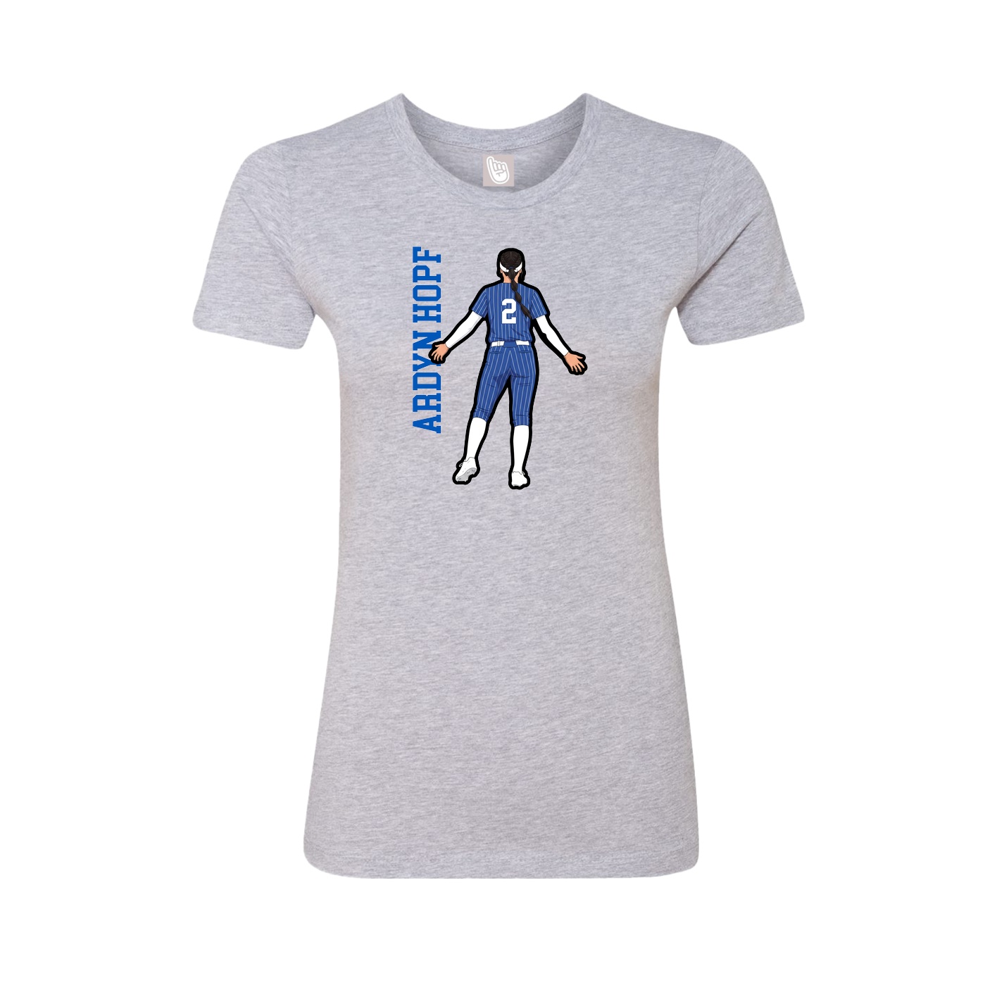 Womens Tee — Name Vertical in Grey