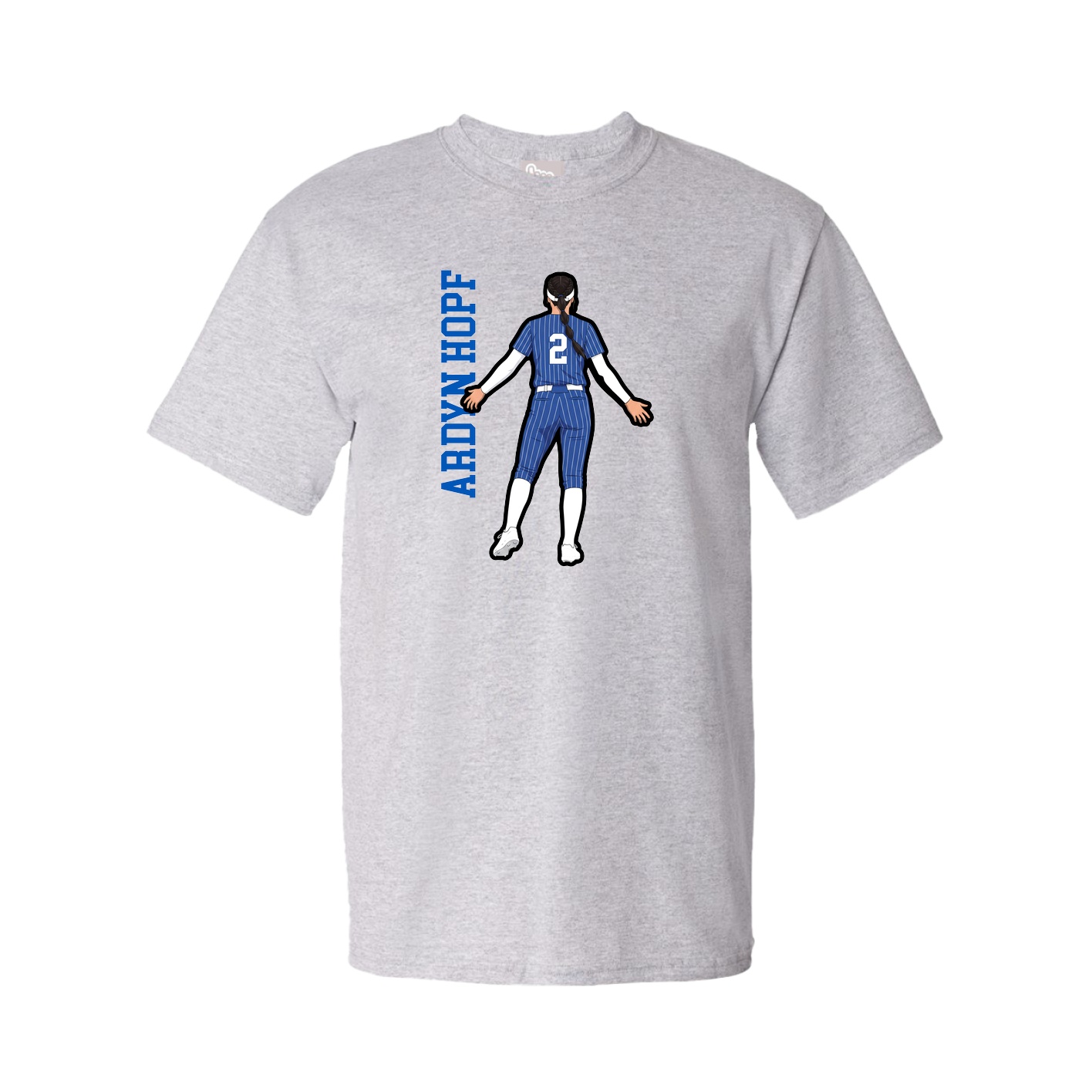 Youth Tee — Name Vertical in Grey