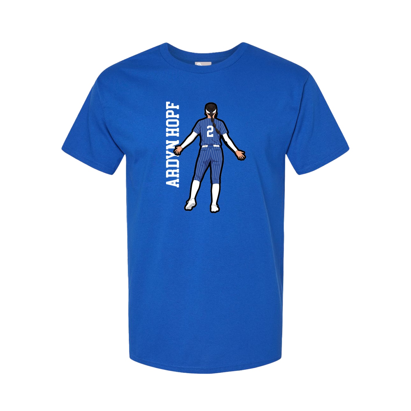 Youth Tee — Name Vertical in Royal
