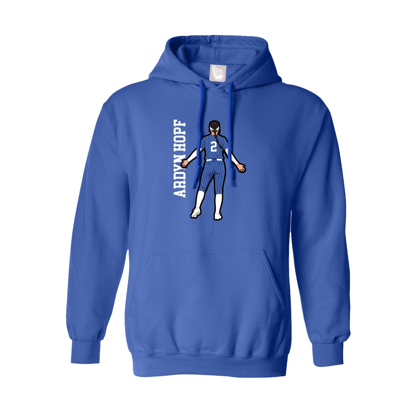 Hoodie — Name Vertical in Royal