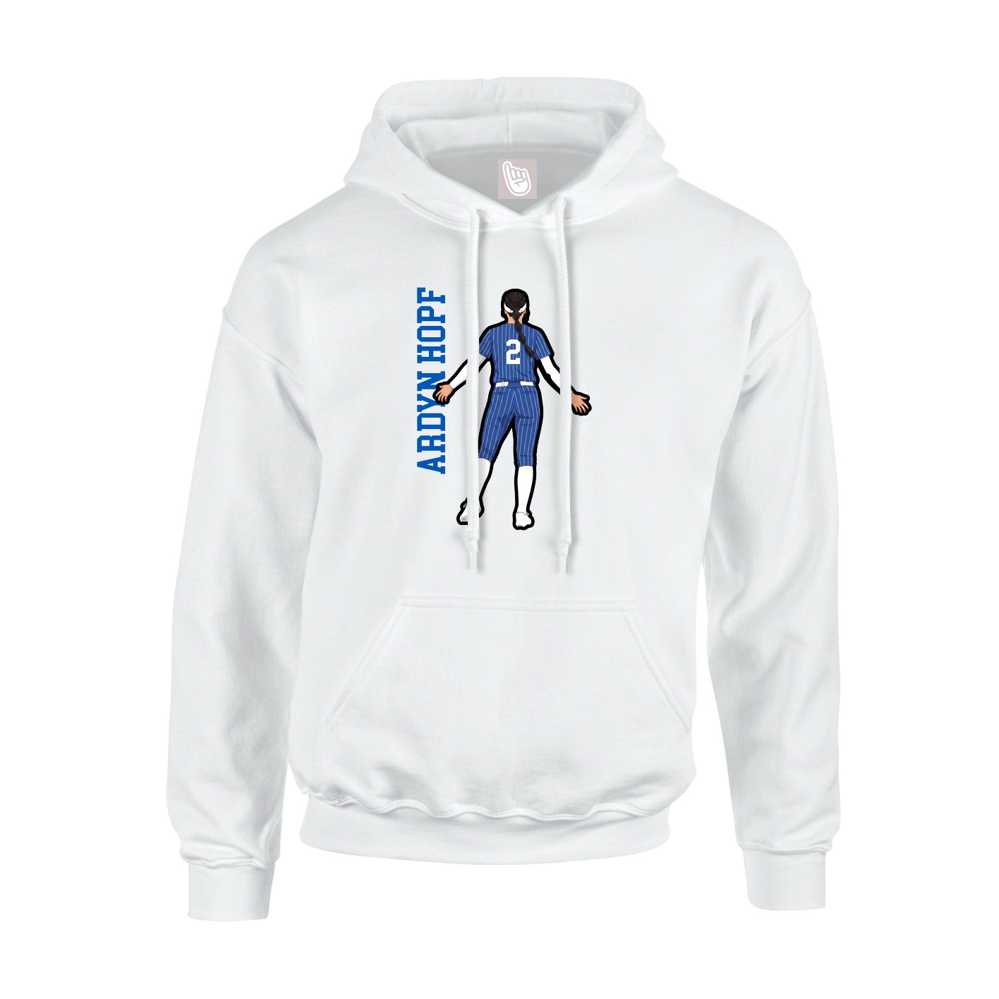 Hoodie — Name Vertical in White