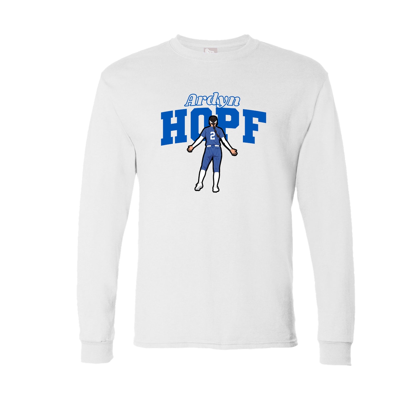 Long Sleeve Tee — Name Arch in White